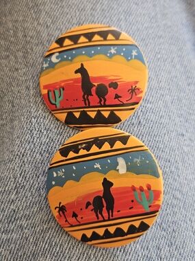 Hand-Painted Desert Scene Earings